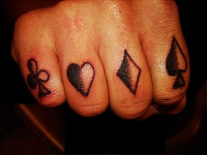 Card Symbols Knuckle Tattoo