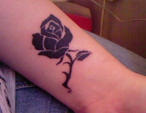 Tribal Style Black Rose Tattoo