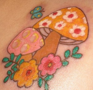 Colorful Mushroom Tattoo