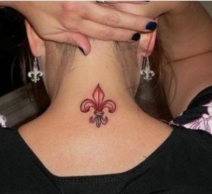 Fleur De Lis Neck Tattoo