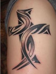 Tribal Cross Faith Tattoo
