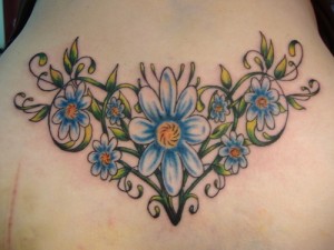 Hint of Blue Daisy Tattoo Blue Daisy Tattoo