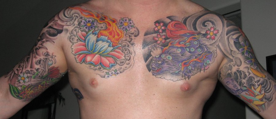 Flower Chest Tattoo