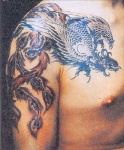 Draped Japanese Dragon Tattoo