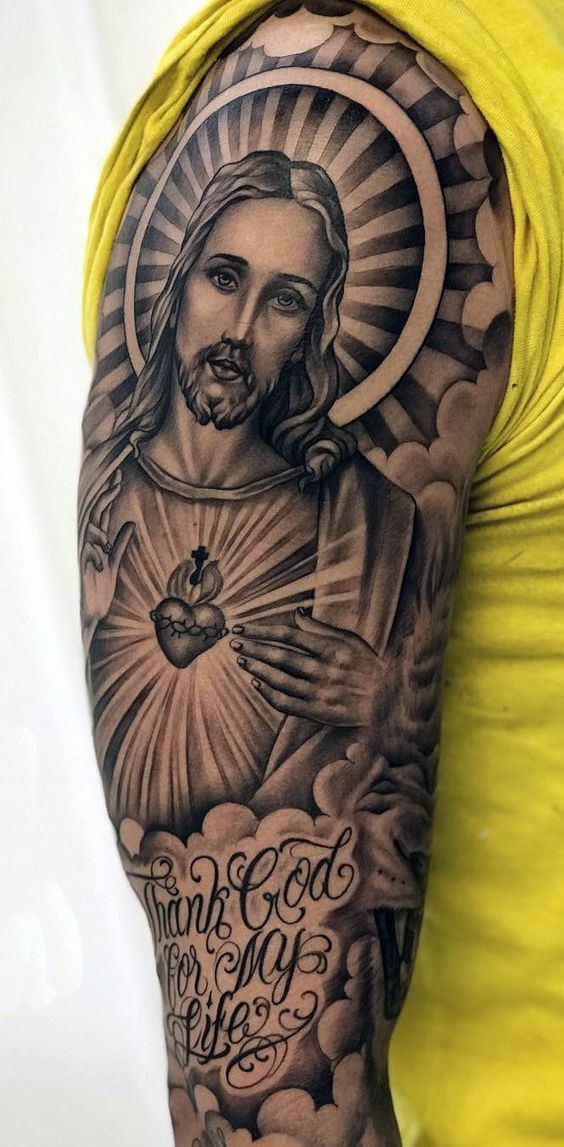 Jesus Arm Tattoos For Men