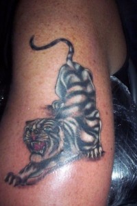 Ryömivä valkoinen tiikeri tatuoinnit