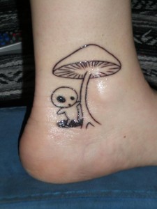 Line art Mushroom Tattoo