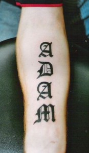 Traditional Font Name Tattoo