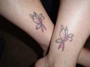 Cute butterfly-ribbon Tattoos