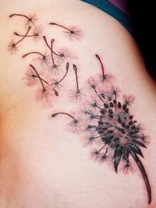 Two Tone Dandelion Tattoo