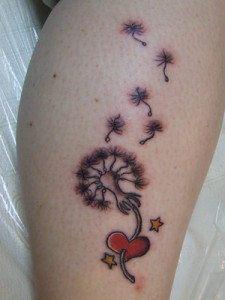 Dandelion Tattoo with Heart