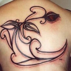 Floating Black Rose Tattoo
