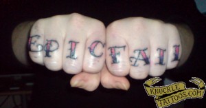 Epic Fail Knuckle Tattoo