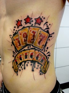 Four Aces Ribcage Tattoo