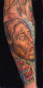 Colorful Jesus Tattoo