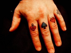 Card Symbols Knuckle Tattoo