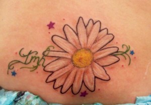 Line Art Daisy Tattoo