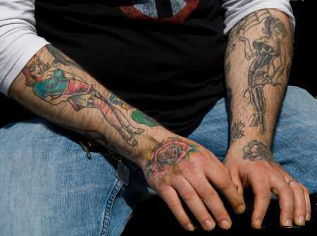 forearm rose tattoo for guys