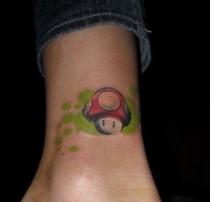 Video Game Mushroom Tattoo