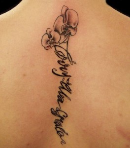 Orchids and Name Tattoo