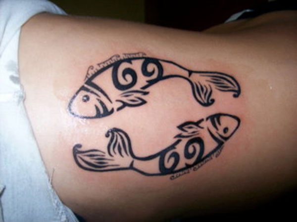 This Pisces tattoo in a smaller size will look great on the wrist and even ...