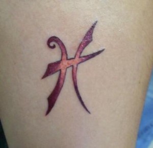 Astrological Symbol Pisces Tattoo