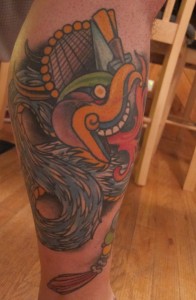 Aztec serpent tattoo