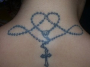 Rosary Neck Tattoo