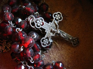 rosary in morning light