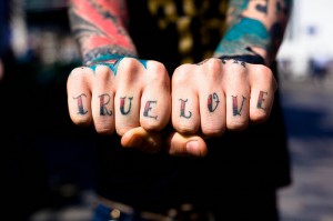 True Love Knuckle Tattoo