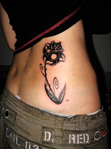 Medium Size Black Rose Tattoo