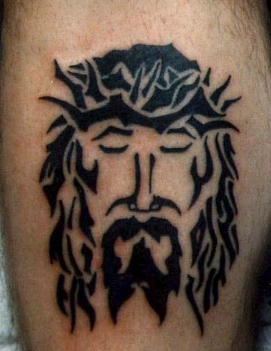 tribal jesus tattoos