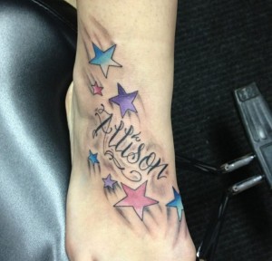 Shooting Star Name Tattoo