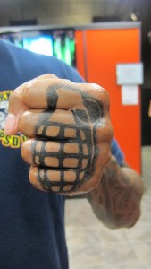 Grenade Knuckle Tattoo