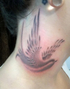 Bird Neck Tattoo