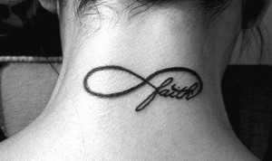 Faith Infinity Neck Tattoo