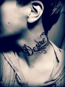 Inscription Neck Tattoo