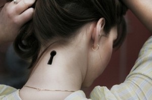 Key Hole Neck Tattoo