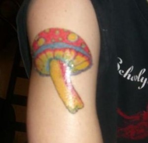 Colorful Mushroom Tattoo