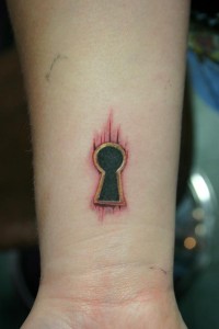 Keyhole Wrist Tattoo