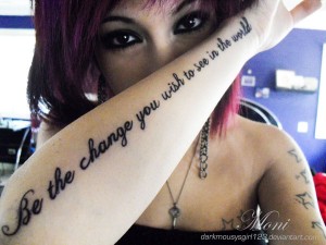 Gandhi Inspirational Quote Tattoos