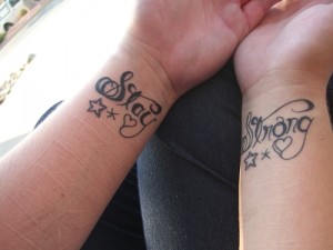 Fancy lettering Wrist Tattoos