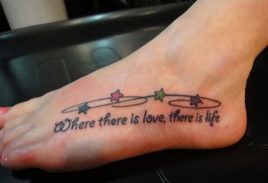 Quote Tattoos on the Foot