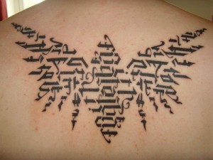 Text Design Tattoos for men