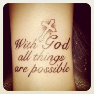 Cross Tattoo with Words