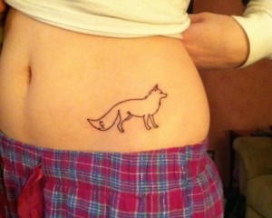 Arctic Fox Outline Tattoo