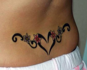 Heart and Flower Tattoo