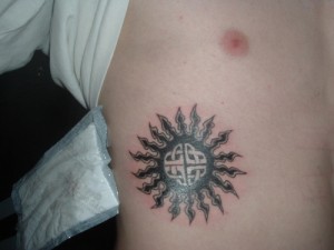 Sun with Celtic Knot Tattoos for men