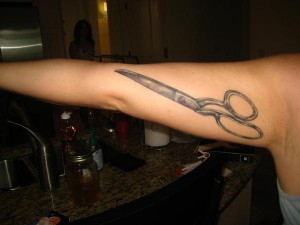 Large Scissor Tattoo