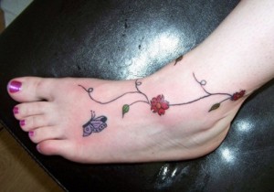 Butterfly Foot Tattoo